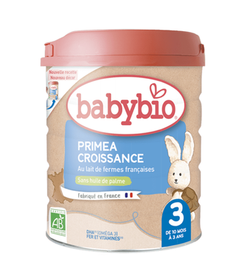 BABYBIO – LAIT BIO INFANTILE PRIMEA CROISSANCE 3 POUR BEBE DE 10 A 36 MOIS 800G