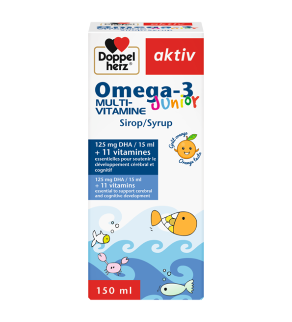 DOPPEL HERZ AKTIV SIROP OMEGA-3 MULTI-VITAMINES JUNIOR 150 ML