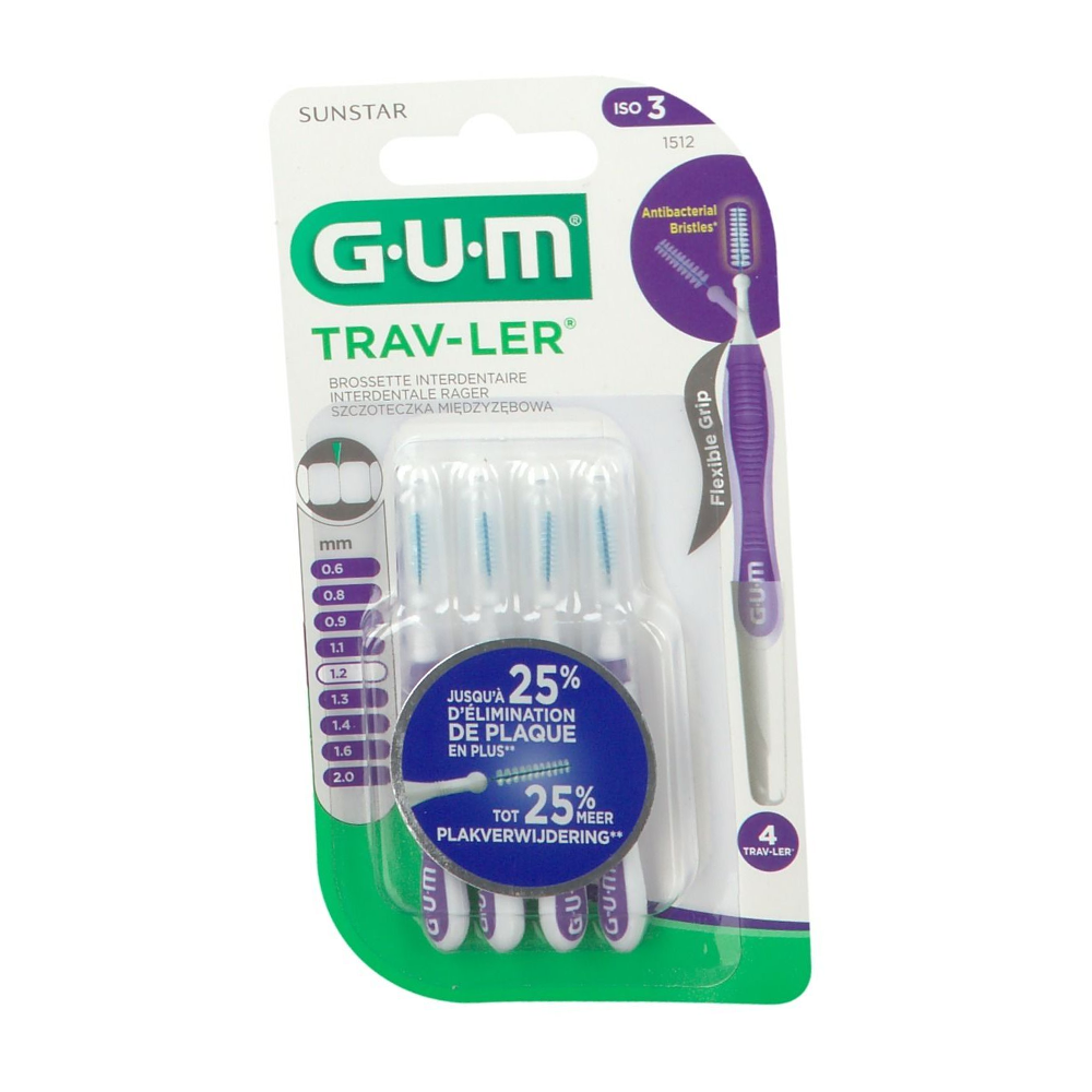 Gum PROXABRUSH TRAV-LER Brossette Interdentaire 1,2mm (1512)