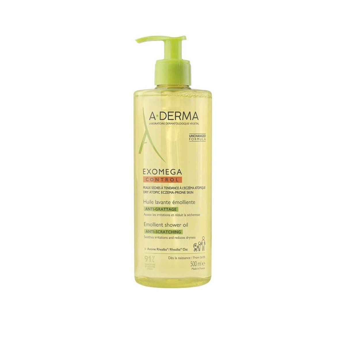A-Derma Exomega Huile lavante émolliente anti-grattage 500 ml