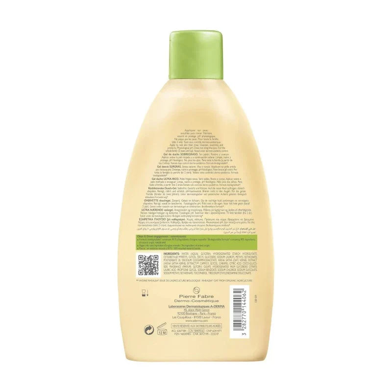 A-Derma Gel Douche Surgras Ultra Rich 500ml