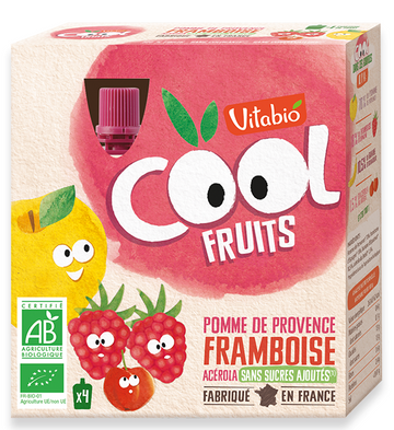 Vitabio Cool Fruits Pomme Framboise 4X90G