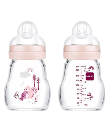 MAM  Biberon en verre 170ml - Rose
