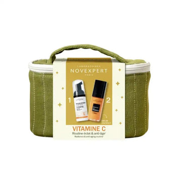 NOVEXPERT Trousse Routine Eclat et Anti-Âge Sérum Booster à la Vitamine C 30ml + Mousse Nettoyante Flash Eclat Vitamine C 40ml